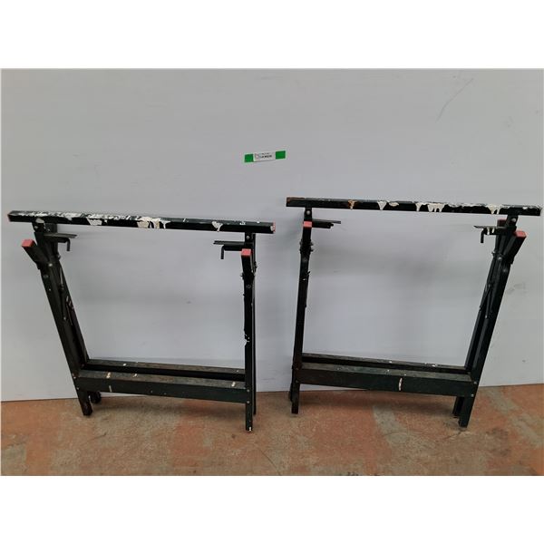 (2) Foldable Saw Horses 33 x 30", Cannot Ship