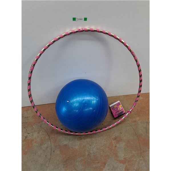 *Exercise Ball, Exercise Hoop with DVD Guide - Cannot Ship