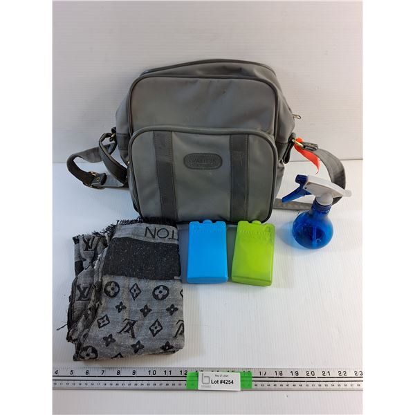 Ice Packs, Louis Vuitton Scarf - Authenticity Not Guaranteed, Shoulder Bag and Sprayer