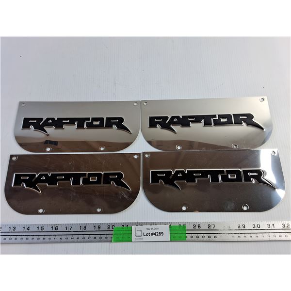 (4) Raptor Mud Flap Covers 10 x 4 1/2"