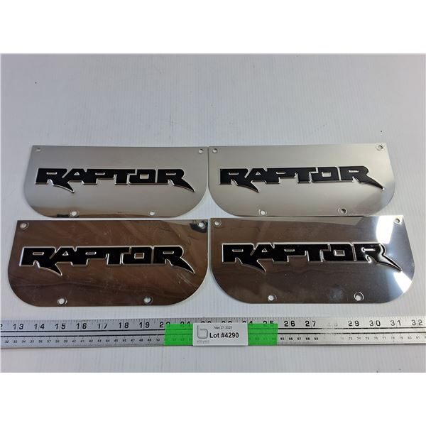 (4) Raptor Mud Flap Covers 10 x 4 1/2"