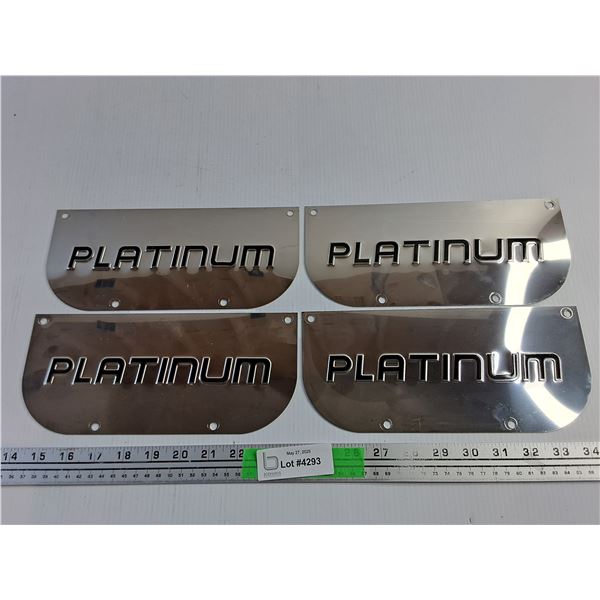 (4) Platinum Mud Flap Covers 10 x 4 1/2"