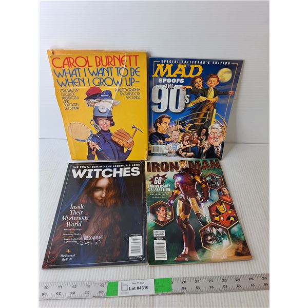 (4) Books/Magazines- MAD, Iron Man, Witches, Carol Burnett