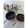 Image 2 : Kitchen Lot- Egg Poacher, Strainer, Pot, Misc.