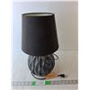 Image 1 : Black Glass Lamp 17" Tall, Working
