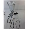 Image 2 : (3) Necklaces, Glass Vase 12" Tall, Christmas Tin, Misc.