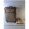 Image 1 : London Fog Rolling Suitcase 26" Tall x 17" Wide & Throw Blanket, Cannot Ship