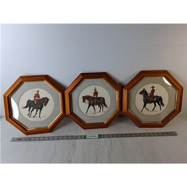 (3) Framed RCMP Art Pieces 13.5"