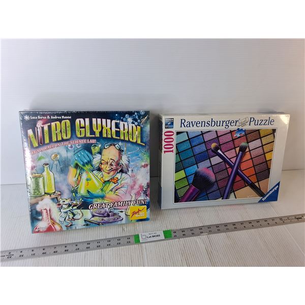 Ravensburger 1000 Piece Puzzle, Nitro Glyxerol Science game, Both Sealed