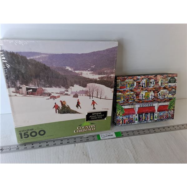 (2) Puzzles- 1000 & 1500 Pieces, Appear Sealed