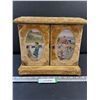 Image 1 : Velour Greecian Theme Jewelry Box w/ Drawers on Inside & Mirrors - 9.5" x 11" x 6"