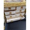Image 3 : Velour Greecian Theme Jewelry Box w/ Drawers on Inside & Mirrors - 9.5" x 11" x 6"