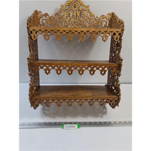 Wooden Fretwork Shelf - 23" x 17" x 7" - CANNOT SHIP - Some Wear
