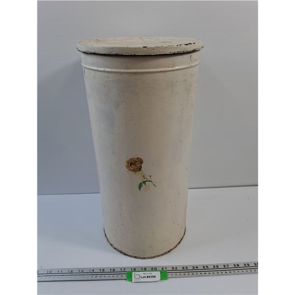 Vintage Metal Garbage Can - 20" x 10"