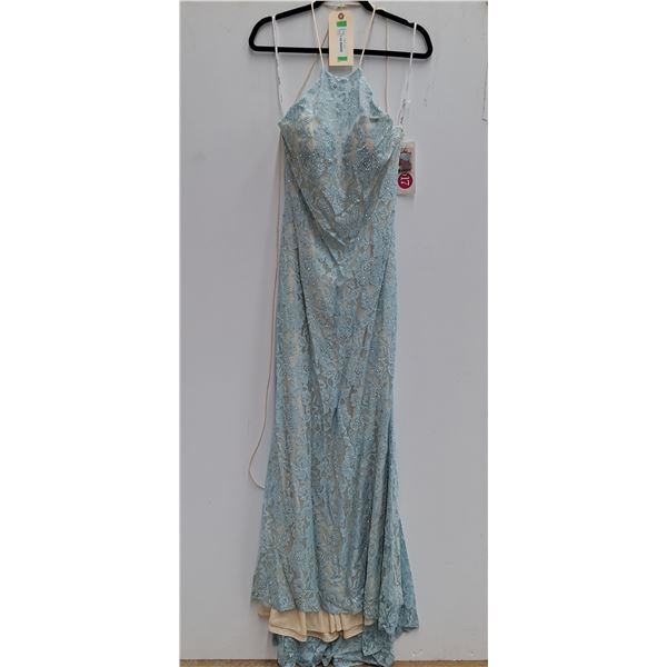 Studio 17 Sku Blue Lace/Nude Color Prom Dress - Size 10
