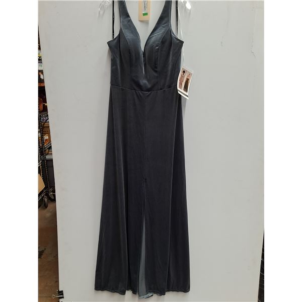 * Sorella Vita Velour Medium Blue Formal/Prom Dress - Size 14