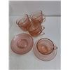 Image 2 : Corelle Dishes, Vintage Pink-Glass Teacup Set, Platter