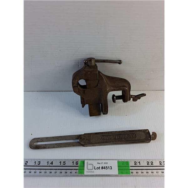 Bench Vise and Stanley Gap Tool
