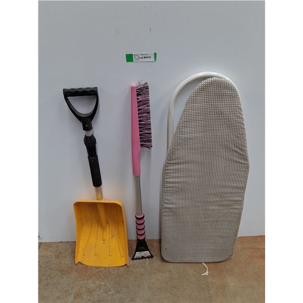 Snow Brush/Windshield Scraper, Shovel and Ironing Board - Cannot Ship