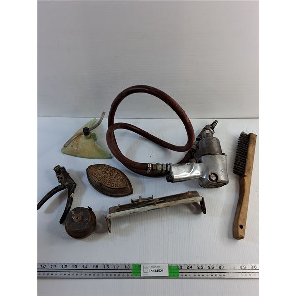 Air Impact Wrench, Metal Brush, Garden Sprinkler, Sad Iron and Misc