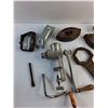 Image 2 : Meat Grinder, Irons, Wrench, Chisel, Fishing Reel and Misc