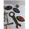 Image 3 : Meat Grinder, Irons, Wrench, Chisel, Fishing Reel and Misc