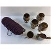 Image 3 : Silver Goblets, Cream/Sugar Set and Purple Yarn