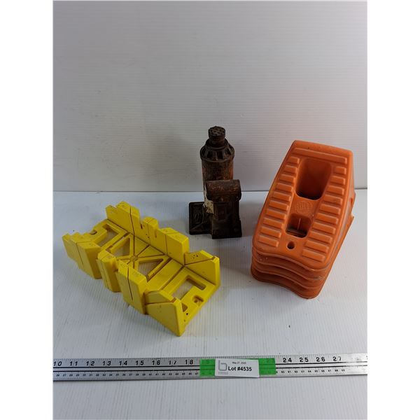 (4) Blitz Wheel Boots, Car Jack and Miter Box