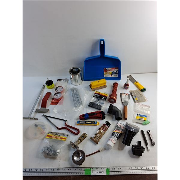 Dust Pan, Cable Staples, Air Nibbler Punch, Box Cutter Blades, Ant Traps and Misc