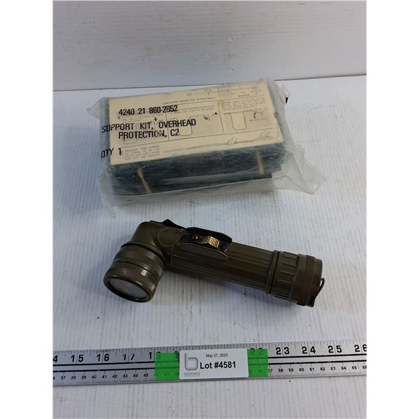 Military Overhead Protection Support Kit and Fulton Flashlight - As is