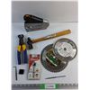 Image 1 : PowerShot Stapler, Hammer, Circular Saw Blades,  Nail Puller, Forstner Tip and Misc-Many New