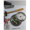 Image 3 : PowerShot Stapler, Hammer, Circular Saw Blades,  Nail Puller, Forstner Tip and Misc-Many New