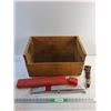 Image 1 : Traffic Hazard Triangle, Pipe Wrench and Wooden Crate