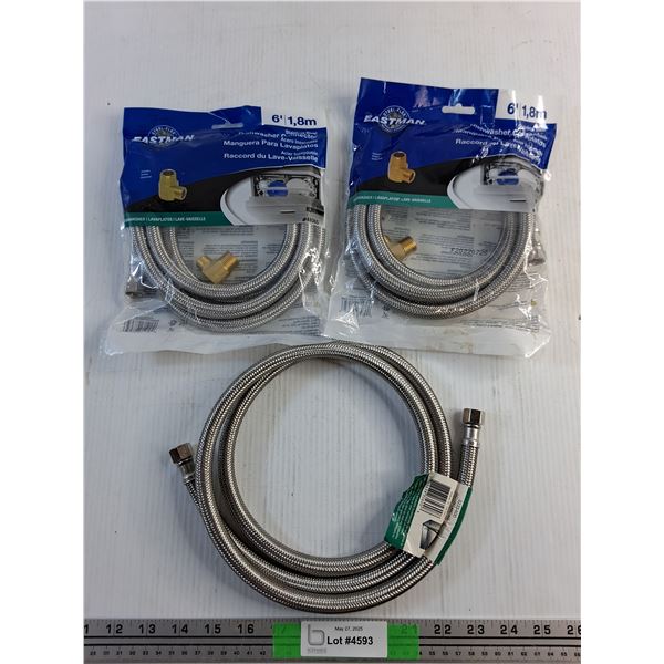 (3) Stainless Steel Dishwasher Connectors