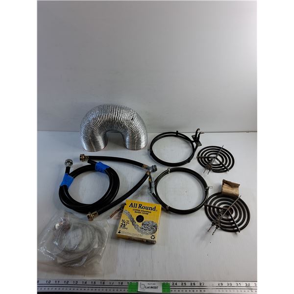 Copper Strapping, Rubber Pipes, Stove Elements, Metal Tube and Misc-Many New