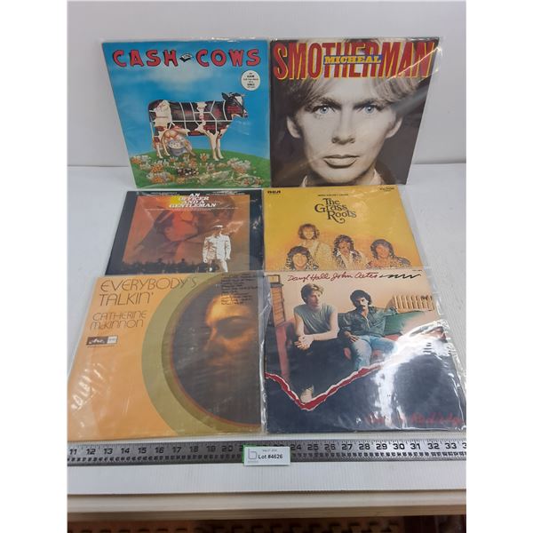 (6) Vinyl Records (Hall & Oates, Grass Roots, Cash Cows)