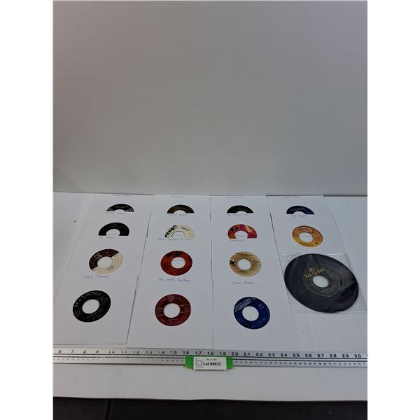 (15) Records: 45 Size - Elvis Presley, The Doors, The Who, Chuck Berry, Dean Martin, The Everly Brot