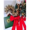 Image 2 : Christmas Lot: Wreath, Santa, Tree Stand, Book, Ribbon & Bows, Misc