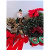 Image 3 : Christmas Lot: Wreath, Santa, Tree Stand, Book, Ribbon & Bows, Misc