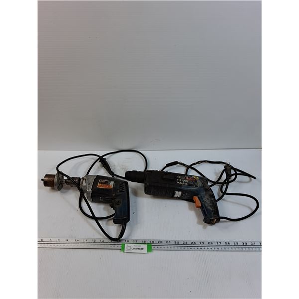 (2) Electric Drills: Skil & Bosch (Cord is Worn) - Both Work