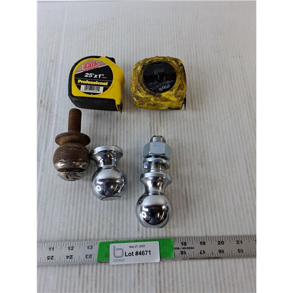 (2) Measuring Tapes, (3) 2" Ball Hitches