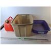 Image 1 : 2 Gallon Jerry Can & (2) PLastic Totes,No Lid- Cannot Ship