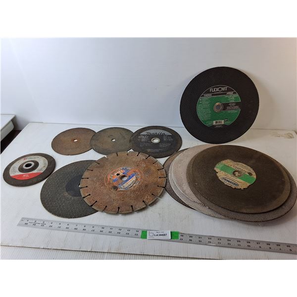 Lot of Grinding Wheels & 12" Saw Blade
