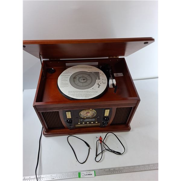 Wooden Music Centre Record From Vinyl To CD Or Cassette tapes - As Is CANNOT SHIP