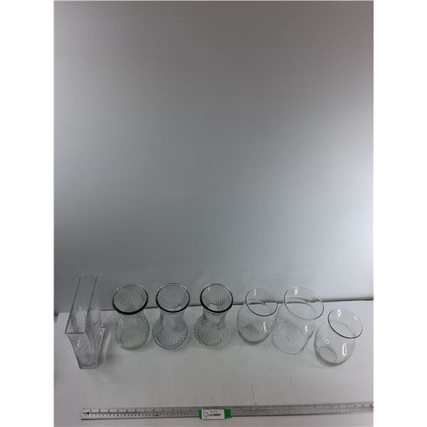 (8) Glass Vases