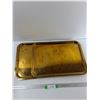 Image 1 : (2) Brass Metal Trays  - 20'' x 14'' - CANNOT SHIP