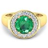 Image 2 : 14KT Yellow Gold 1.8ct Zambian Emerald and Diamond Ring