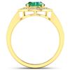 Image 4 : 14KT Yellow Gold 1.53ctw Zambian Emerald and Diamond Ring