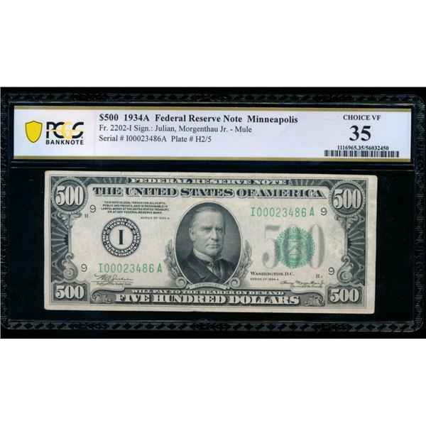 1934A $500 Minneapolis FRN PCGS 35