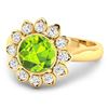 Image 2 : 14KT Yellow Gold 1.85ctw Peridot and Diamond Ring